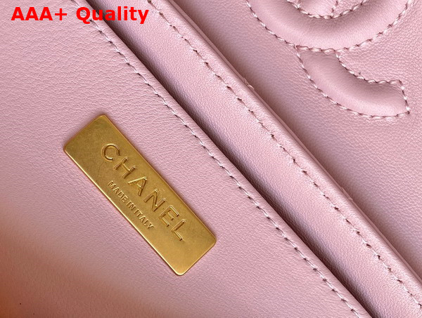 Chanel Mini Flap Bag with Top Handle in Light Pink Lambskin Gold Tone Metal AS5354 Replica