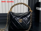 Chanel Mini Hobo Bag in Black Lambskin AP4189 Replica