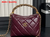 Chanel Mini Hobo Bag in Burgundy Lambskin AP4189 Replica