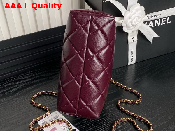 Chanel Mini Hobo Bag in Burgundy Lambskin AP4189 Replica