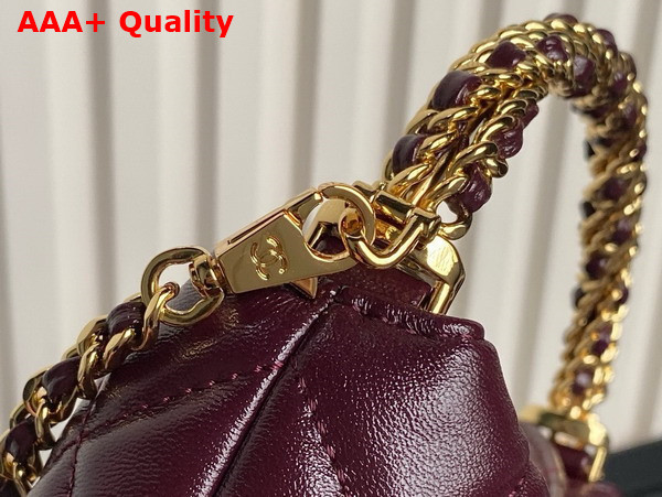 Chanel Mini Hobo Bag in Burgundy Lambskin AP4189 Replica