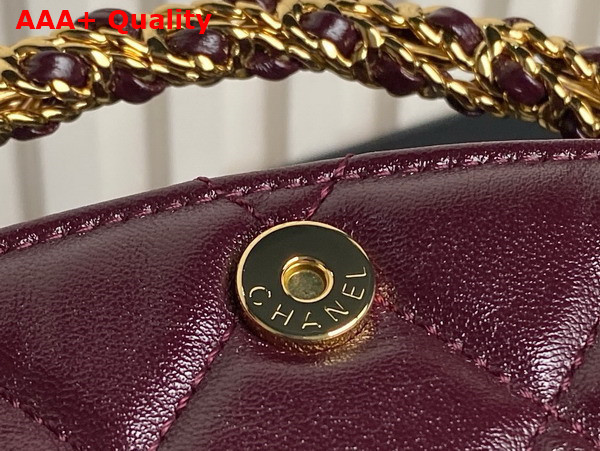 Chanel Mini Hobo Bag in Burgundy Lambskin AP4189 Replica