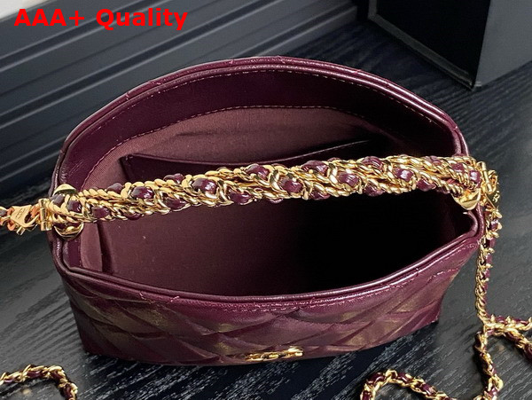Chanel Mini Hobo Bag in Burgundy Lambskin AP4189 Replica