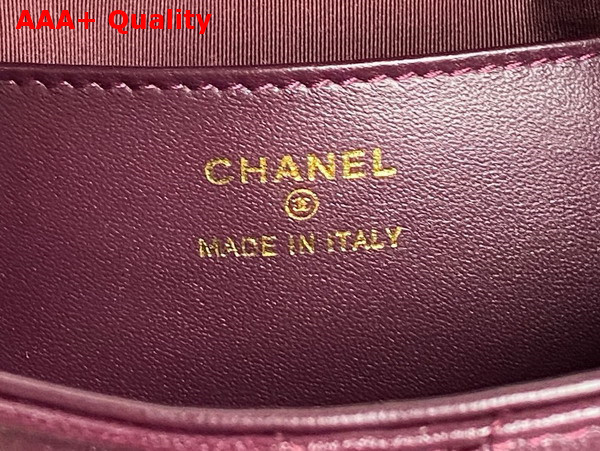 Chanel Mini Hobo Bag in Burgundy Lambskin AP4189 Replica