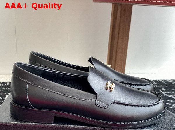 Chanel Moccasins Black Calfskin G45615 Replica