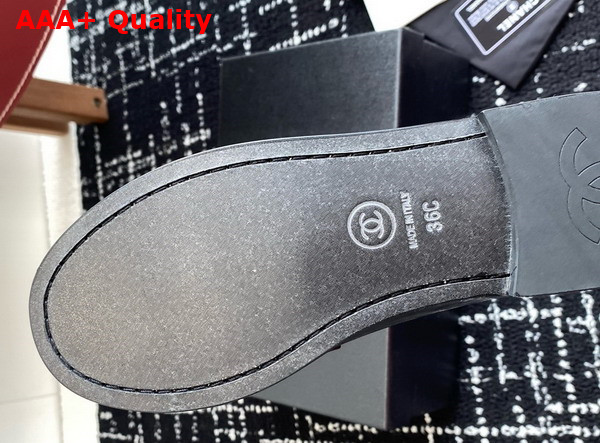 Chanel Moccasins in Black Brushed Calfskin G45615 Replica
