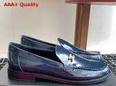 Chanel Moccasins in Navy Blue Brushed Calfskin G45615 Replica