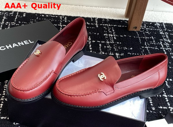 Chanel Moccasins in Red Calfskin G45615 Replica