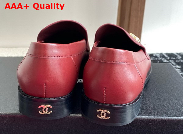 Chanel Moccasins in Red Calfskin G45615 Replica