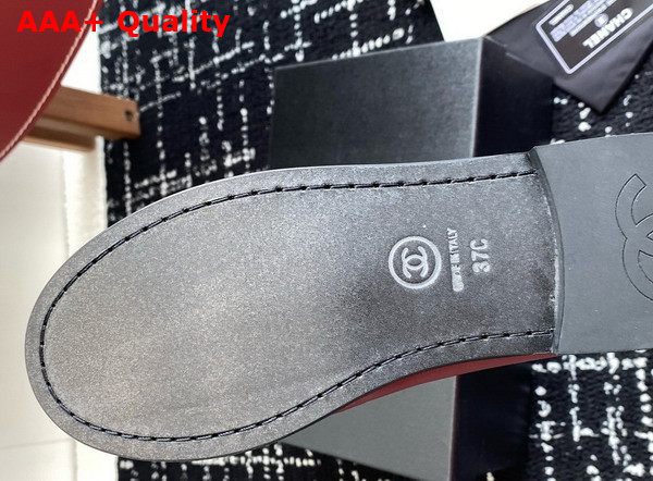 Chanel Moccasins in Red Calfskin G45615 Replica