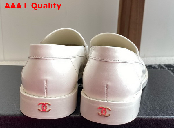 Chanel Moccasins in White Calfskin G45615 Replica