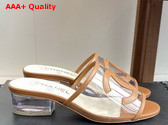 Chanel Mule in Beige Transparent PVC and Leather Replica