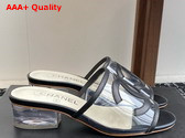 Chanel Mule in Black Transparent PVC and Leather Replica