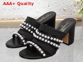 Chanel Mules Lambskin and Laminated Lambskin Black G35381 Replica
