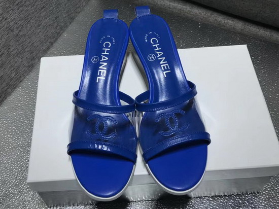 Chanel Mules PVC and Lambskin Blue