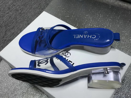 Chanel Mules PVC and Lambskin Blue