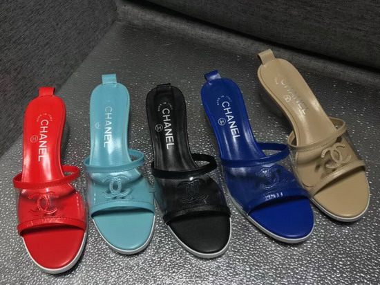 Chanel Mules PVC and Lambskin Blue