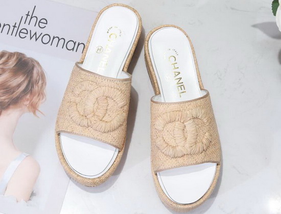 Chanel Mules Raffia Beige G34750