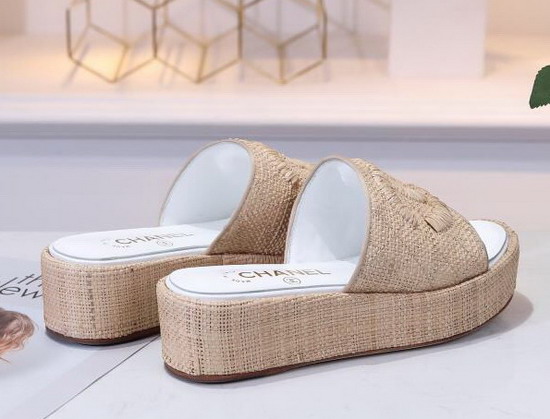 Chanel Mules Raffia Beige G34750