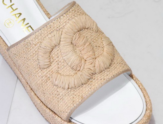 Chanel Mules Raffia Beige G34750