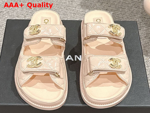 Chanel Mules in Beige Shiny Lambskin G45507 Replica