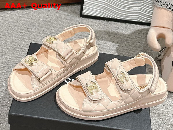 Chanel Mules in Beige Shiny Lambskin G45507 Replica