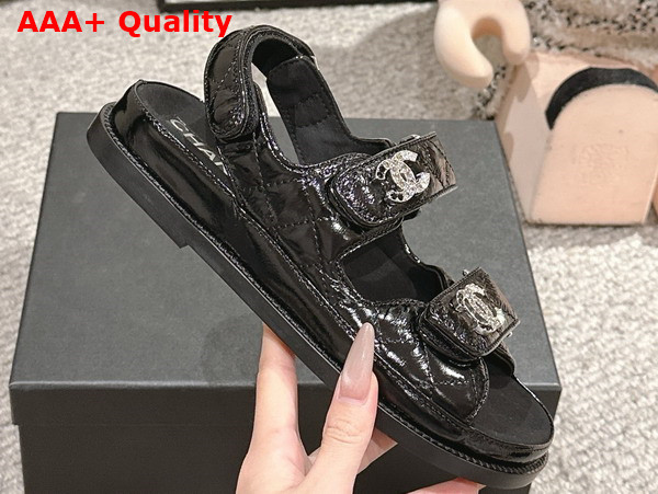 Chanel Mules in Black Shiny Lambskin G45507 Replica