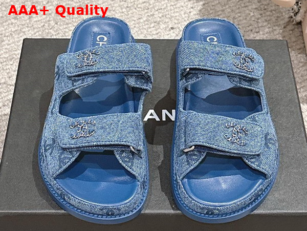 Chanel Mules in Blue Denim G45507 Replica