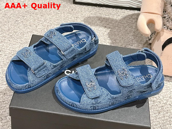Chanel Mules in Blue Denim G45507 Replica