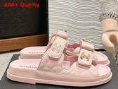 Chanel Mules in Light Pink Shiny Lambskin G45507 Replica