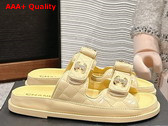 Chanel Mules in Light Yellow Shiny Lambskin G45507 Replica