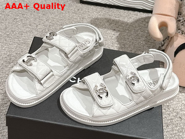 Chanel Mules in White Shiny Lambskin G45507 Replica