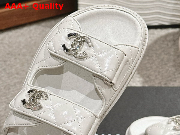 Chanel Mules in White Shiny Lambskin G45507 Replica
