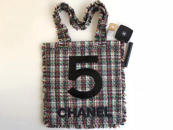 Chanel No 5 Large Shopping Bag Tweed Viny For Sale