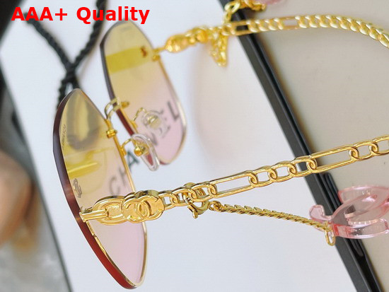 Chanel Oval Sunglasses with Link Feet and CC Charms Replica