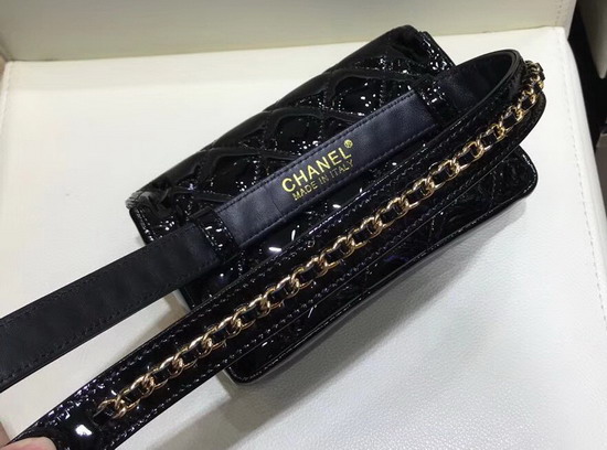 Chanel Patent Leather Belt Bag in Black
