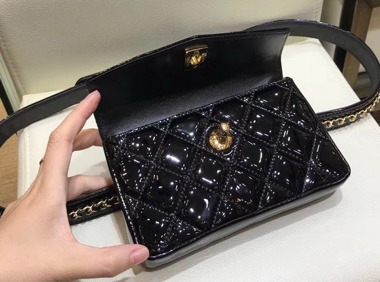Chanel Patent Leather Belt Bag in Black