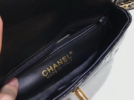 Chanel Patent Leather Belt Bag in Black
