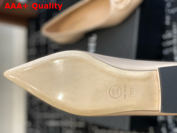 Chanel Patent Leather Pump in Beige Replica