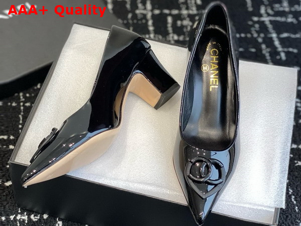 Chanel Patent Leather Pump in Black Replica