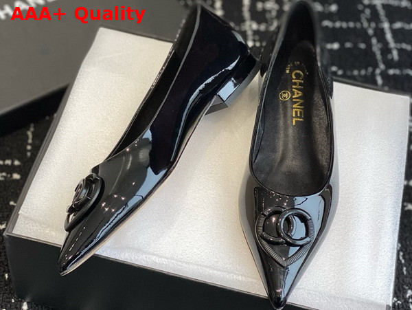 Chanel Patent Leather Pump in Black Replica