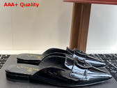 Chanel Patent Leather Slipper in Black Replica
