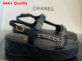 Chanel Platform Sandal in Black Lambskin Replica