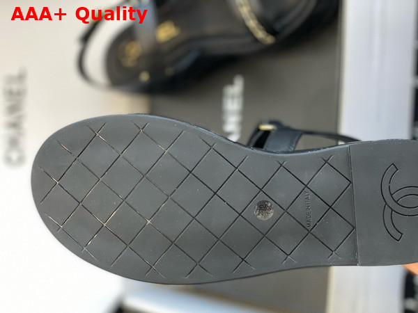 Chanel Platform Sandal in Black Lambskin Replica