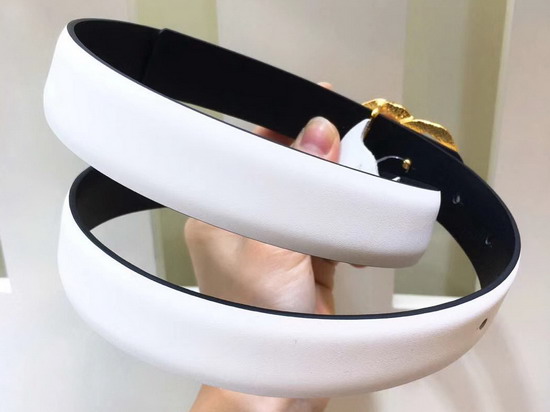 Chanel Reversible Belt White and Black Calfskin Gold CC Belt Buckle with Crystals