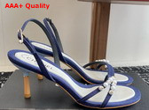 Chanel Sandal in Blue Canvas and Pearls Replica