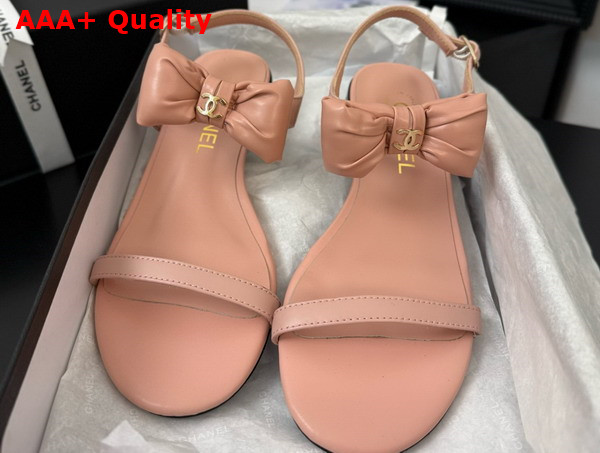 Chanel Sandal in Pink with Bow Lambskin Replica