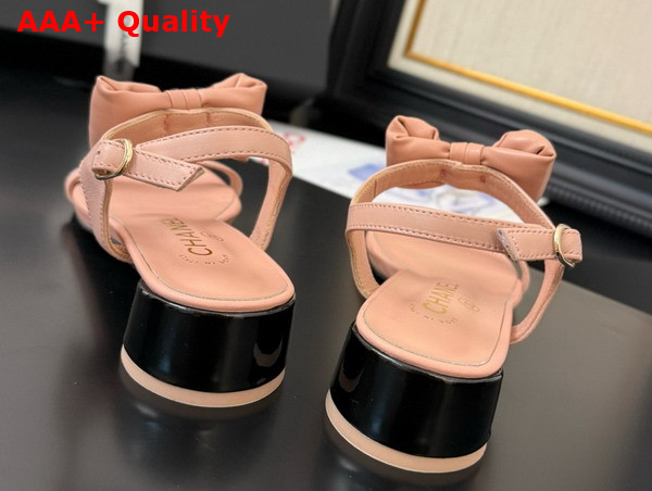 Chanel Sandal in Pink with Bow Lambskin Replica
