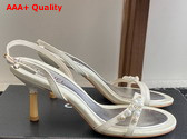 Chanel Sandal in White Crinkled Calfskin and Pearls Replica