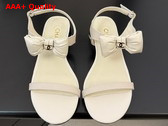 Chanel Sandal in White with Bow Lambskin Replica